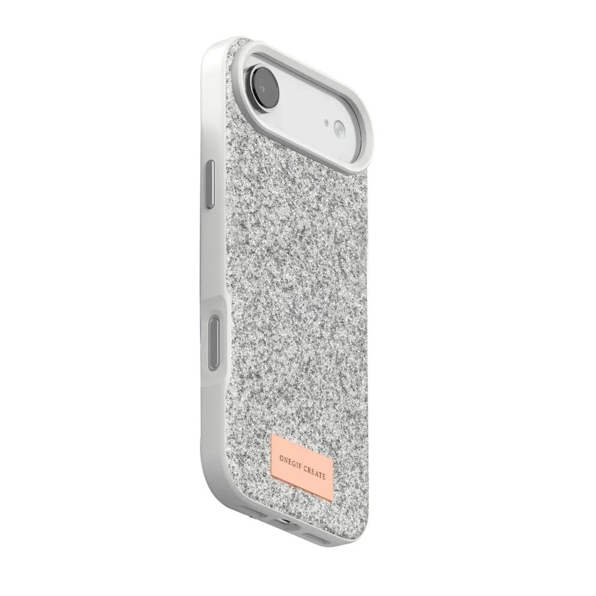 Onegif Apple İphone 17 Air Bright Simli Kapak - Beyaz