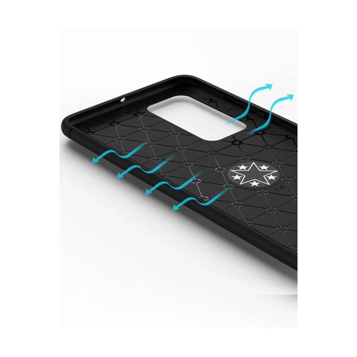 Huawei P40 Kılıf Range Yüzüklü Silikon - Siyah-mavi