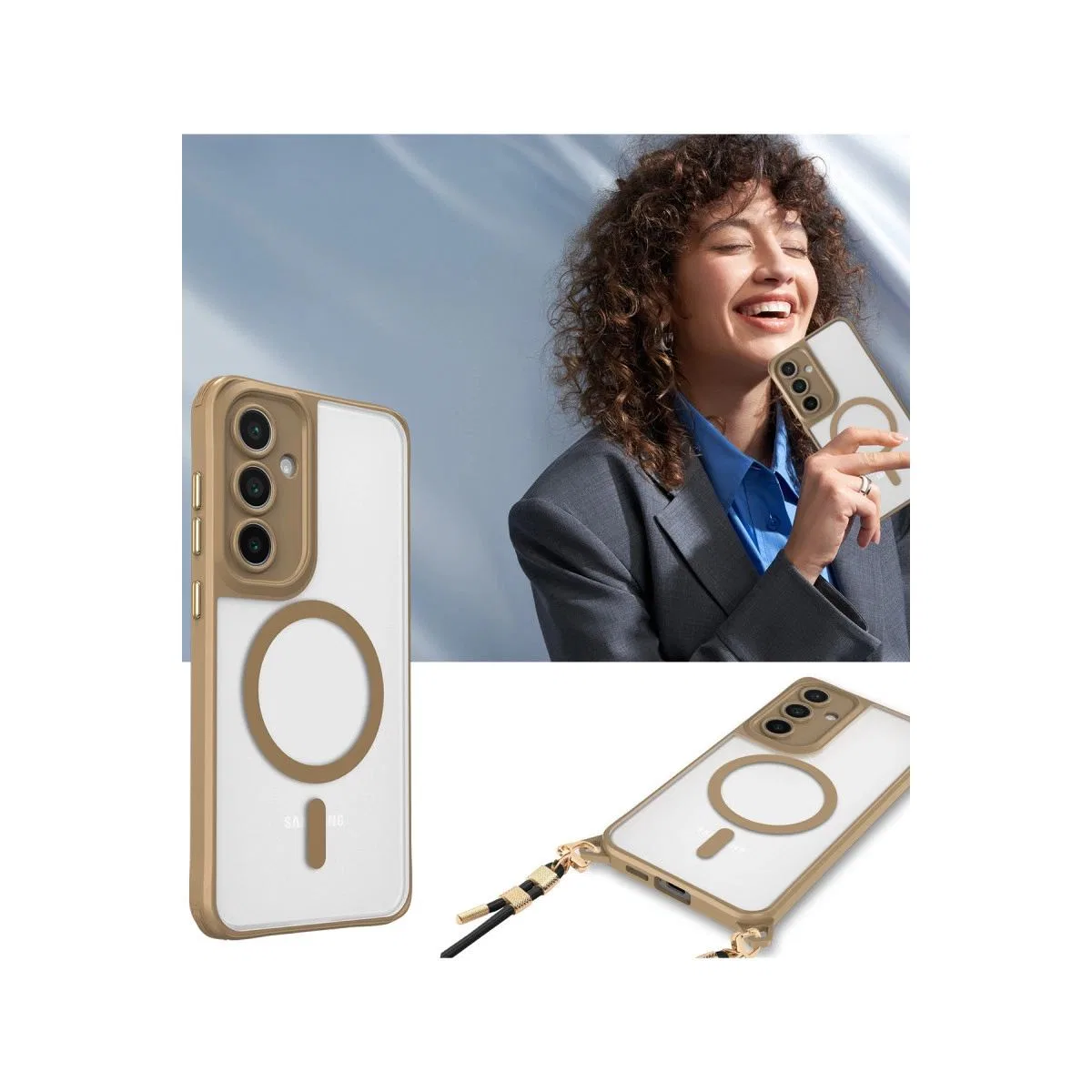 Samsung Galaxy S24 Fe Kılıf Enka Magsafe Silikon Kılıf - Şeffaf