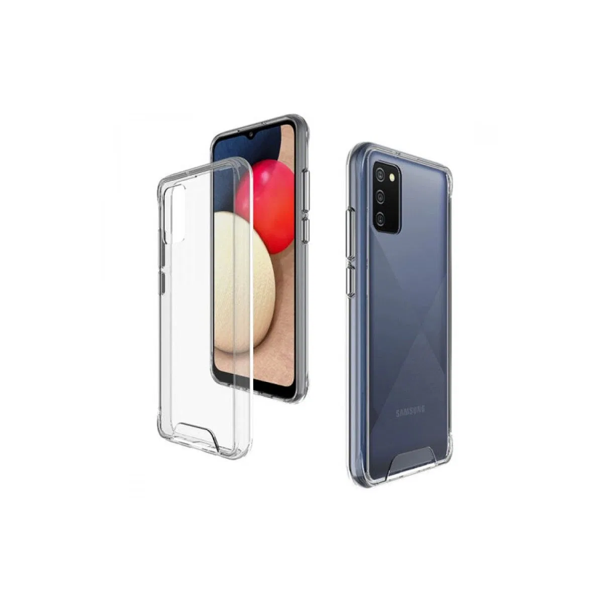 Newface Samsung Galaxy A02s Kılıf Lüx Şeffaf Silikon