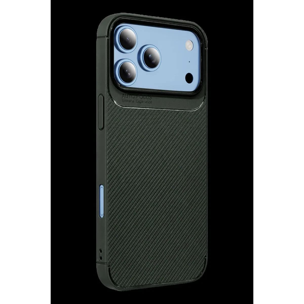 Newface Apple İphone 18 Pro Max Auto Focus Karbon Kapak - Yeşil