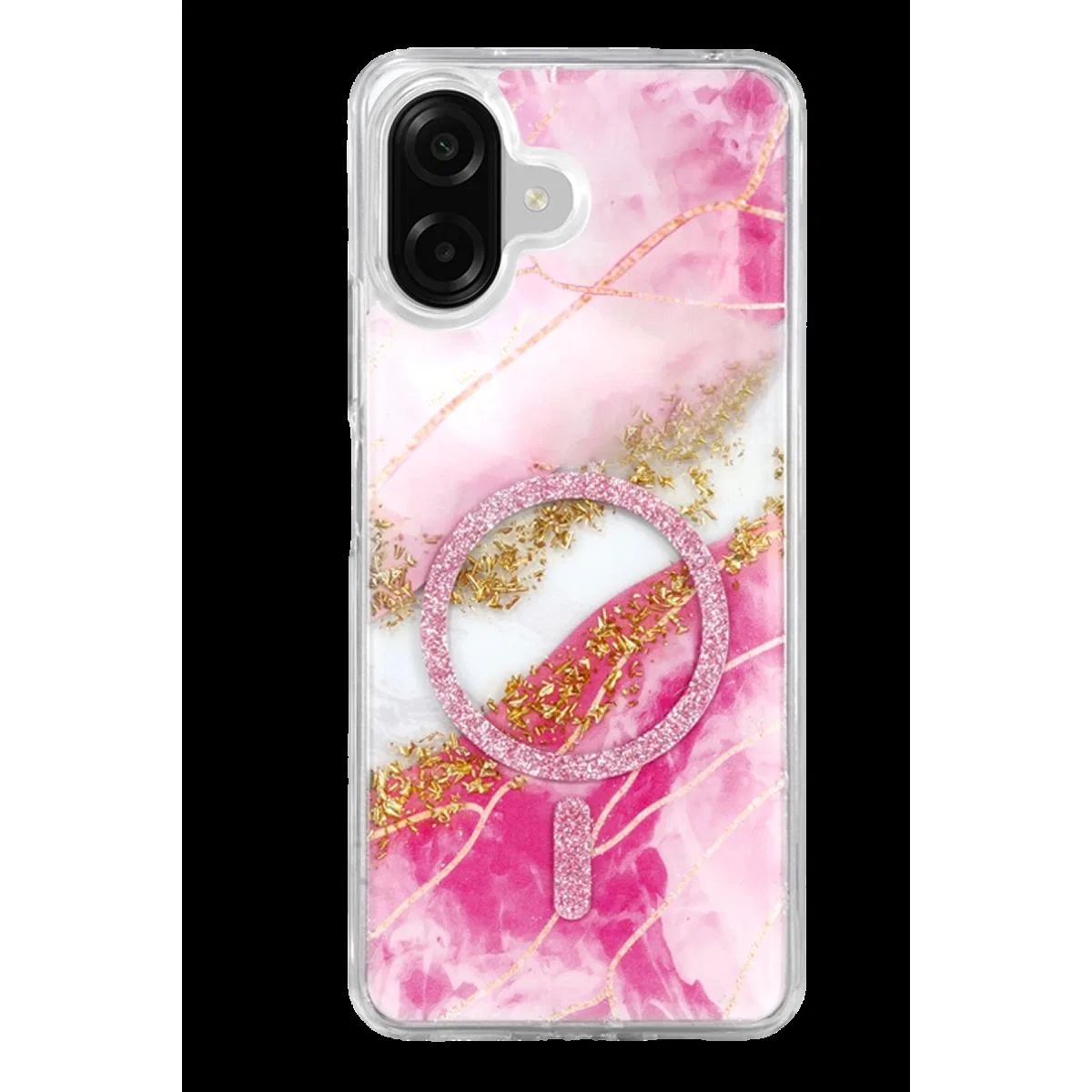 Onegif Samsung Galaxy A07 4g Lotus Simli Magsafe Kapak - Pembe