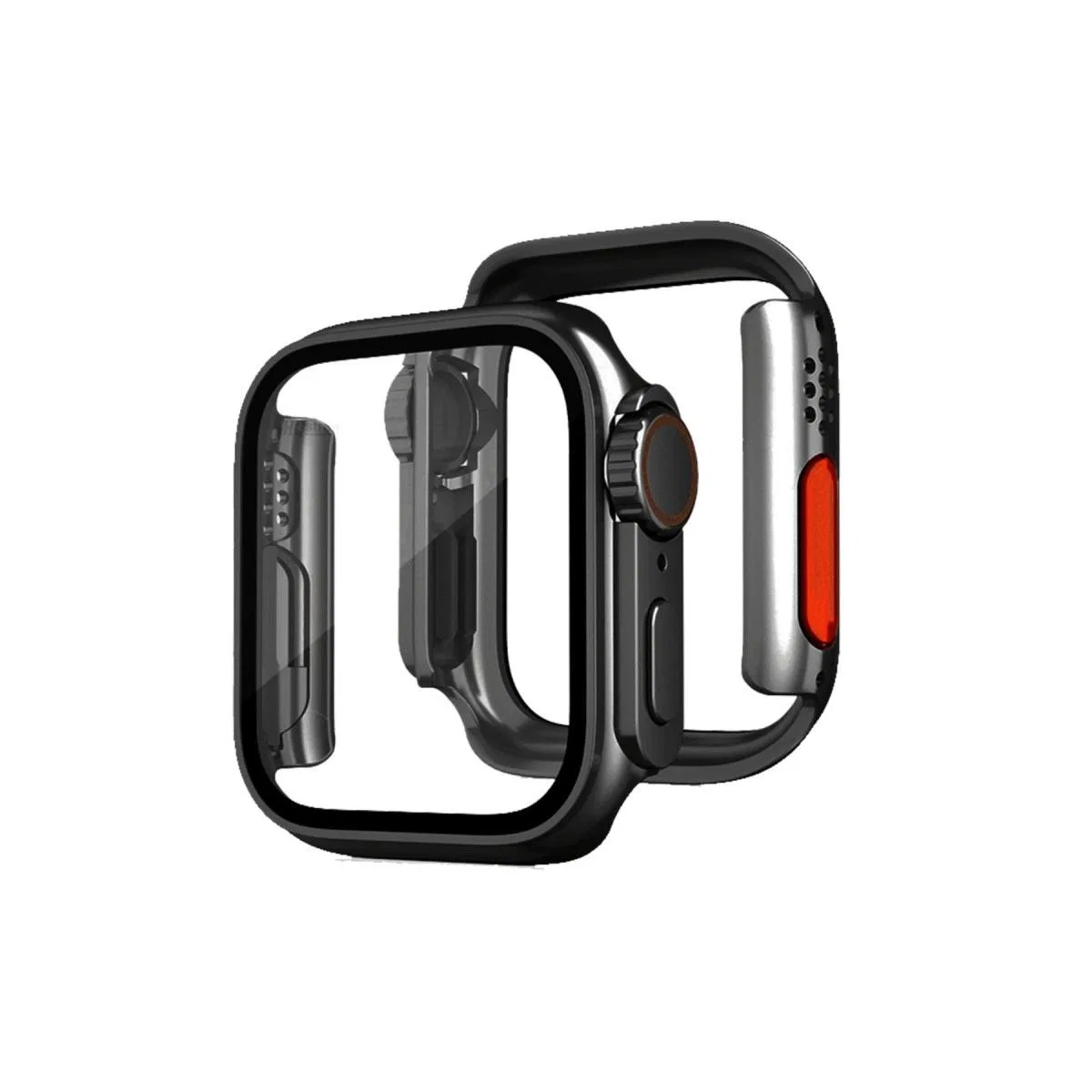 Apple Watch 40mm Watch 49mm Kasa Dönüştürücü Ve Ekran Koruyucu - Siyah
