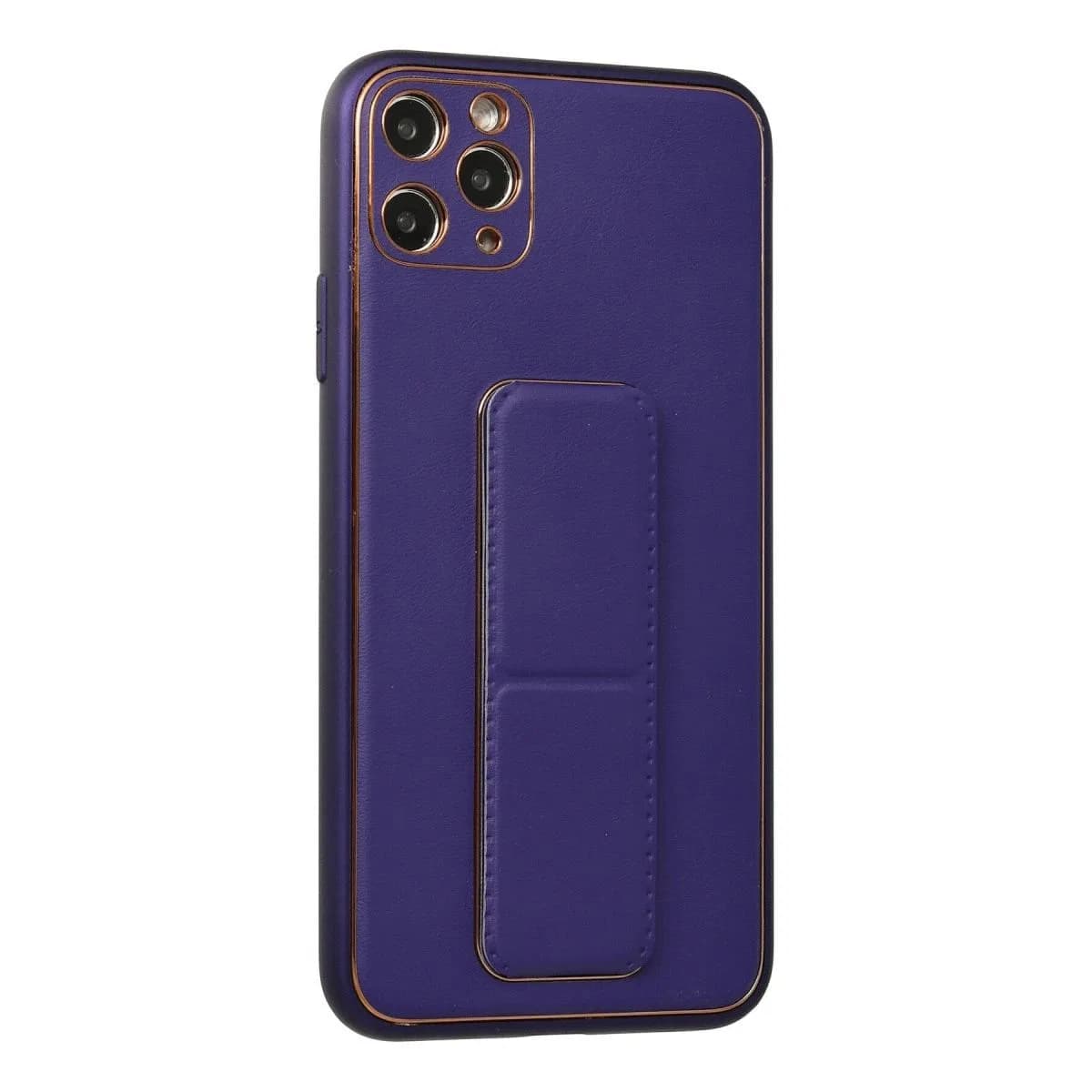 Apple İphone 11 Pro Max Kılıf Coco Deri Standlı Kapak - Mor