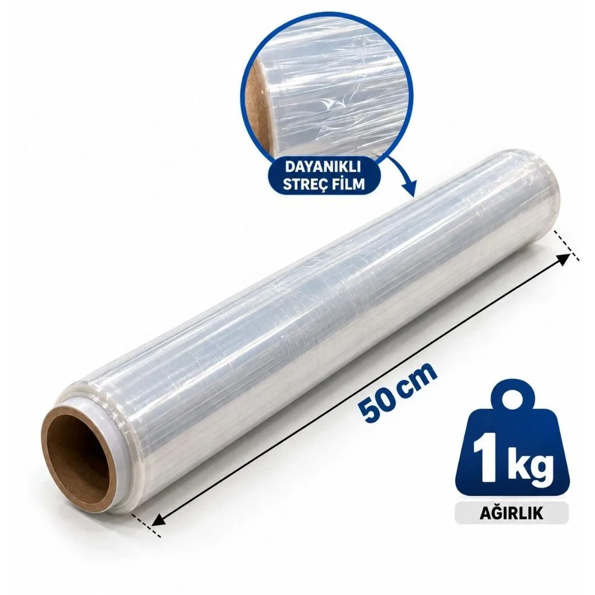 İnce Palet Streç 1 kg Beyaz 45 cm