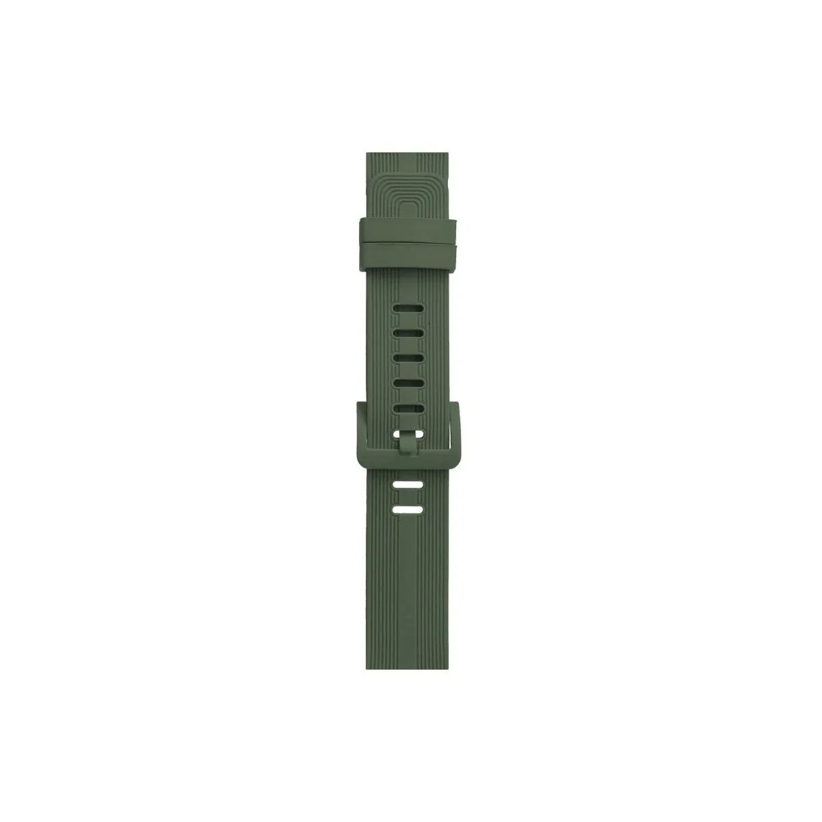 Apple Watch 38mm Kr408 Çizgili Silikon Kordon - Koyu Yeşil