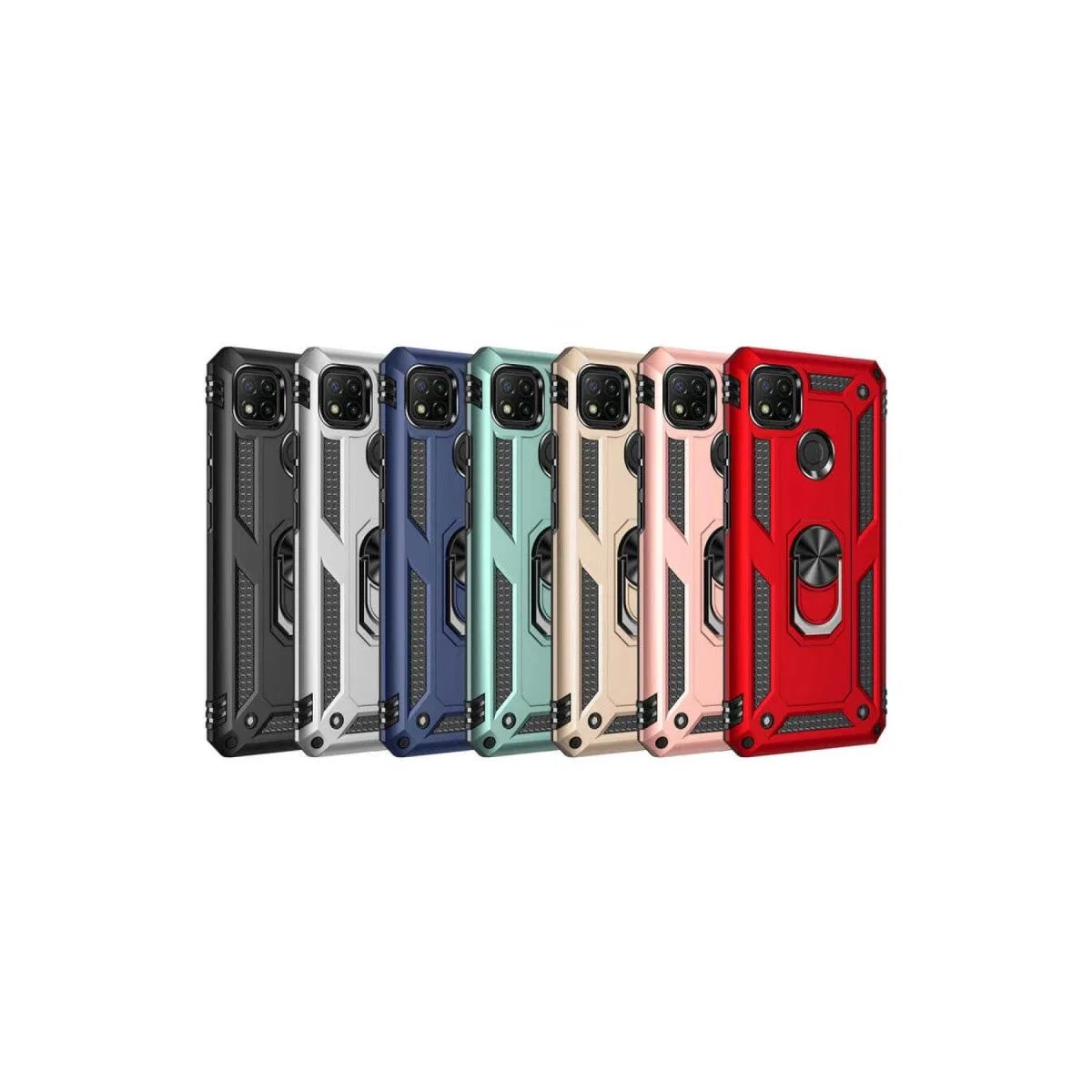 Xiaomi Redmi 9c Kılıf Sofya Yüzüklü Silikon Kapak - Rose