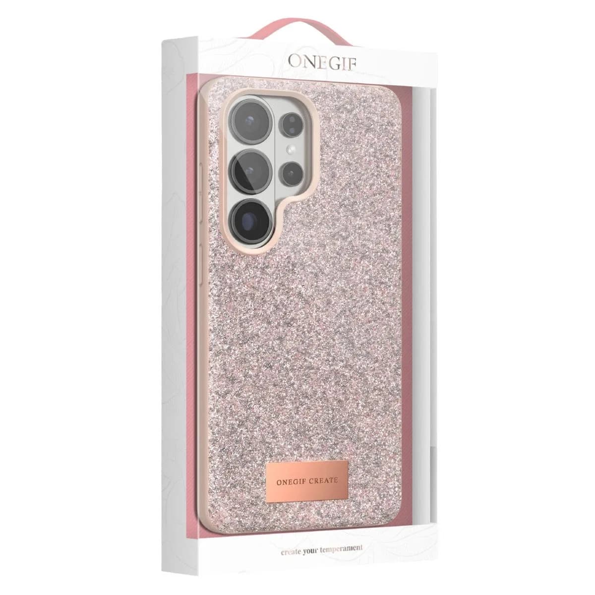 Onegif Samsung Galaxy S26 Ultra Bright Simli Kapak - Siyah