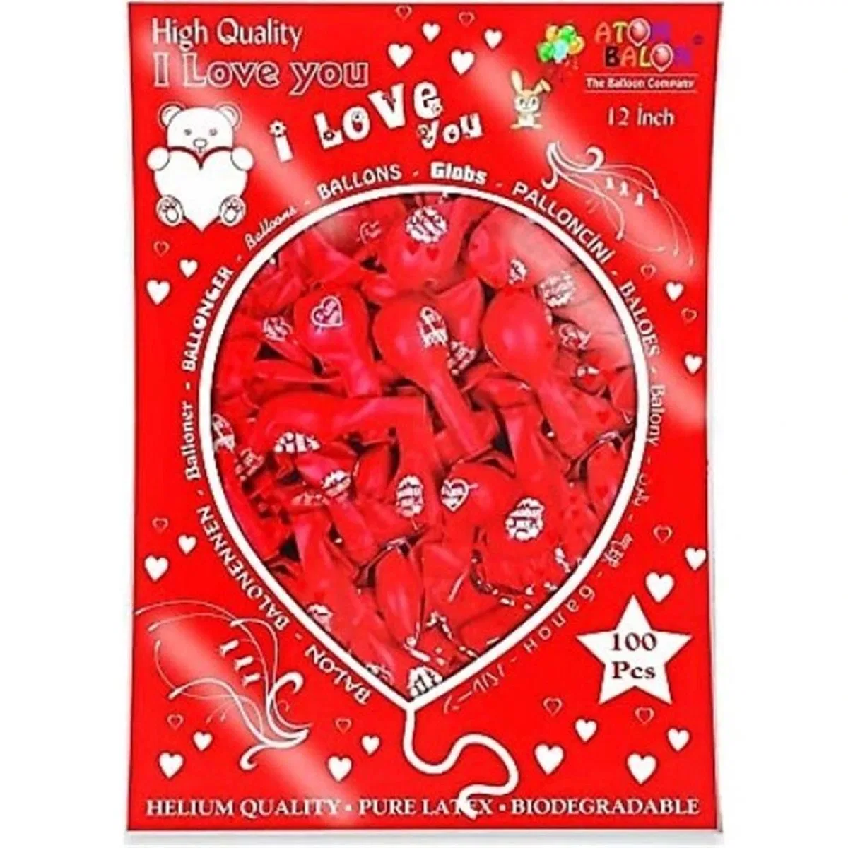 I Love You Seni Seviyorum Balon 100'lü