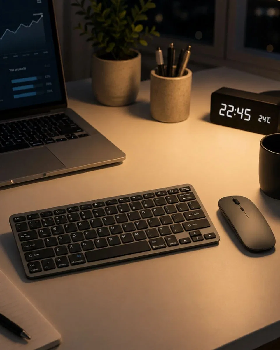 Telefon Tablet Ve Bilgisayar Uyumlu Kablosuz Klavye Mouse Kombini