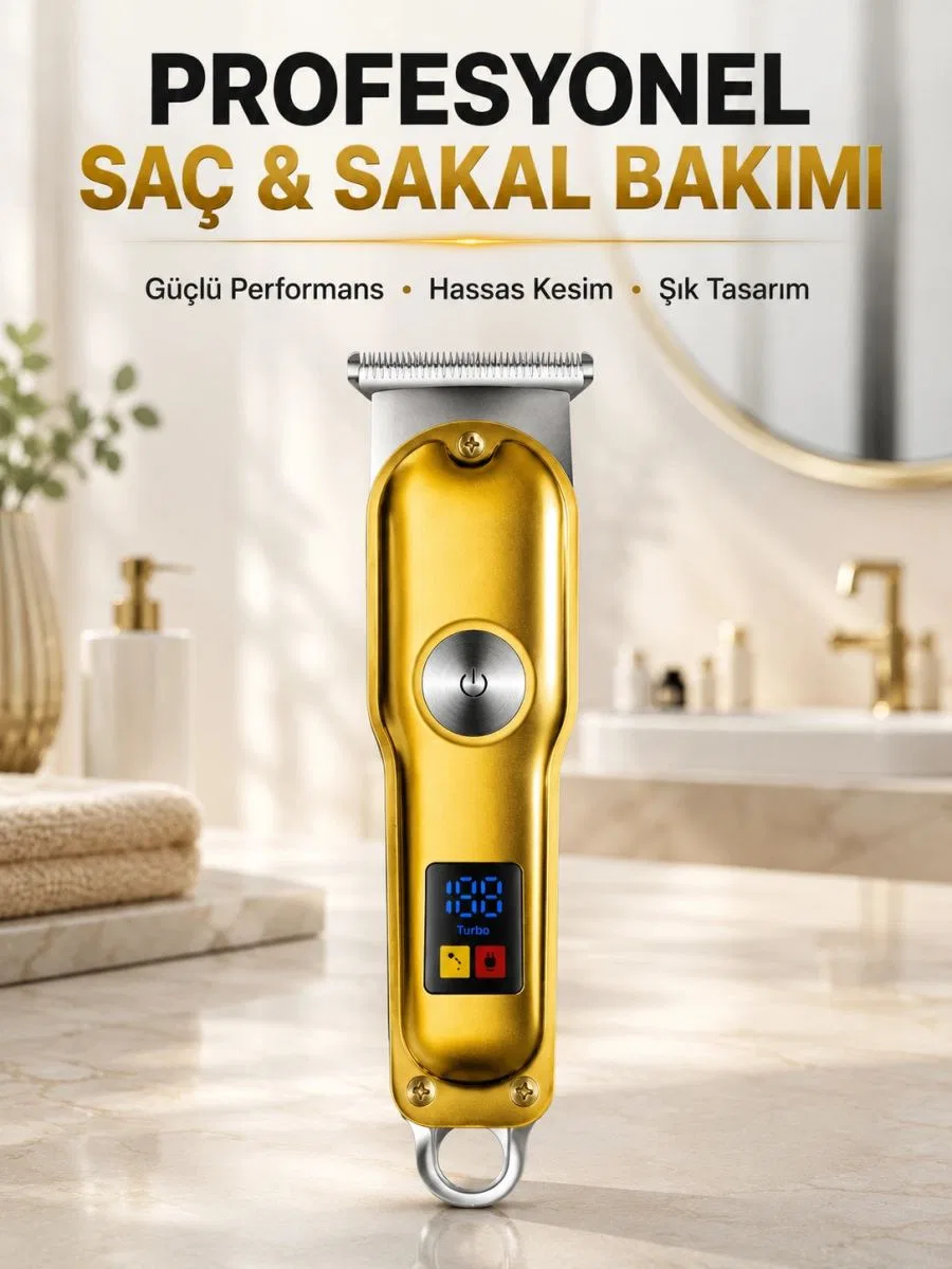 Profesyonel Tıraş Makinesi 120 Dakika Kullanım T Bıçaklı 3 Taraklı Usb Şarjlı Saç Sakal Kesme Makinesi