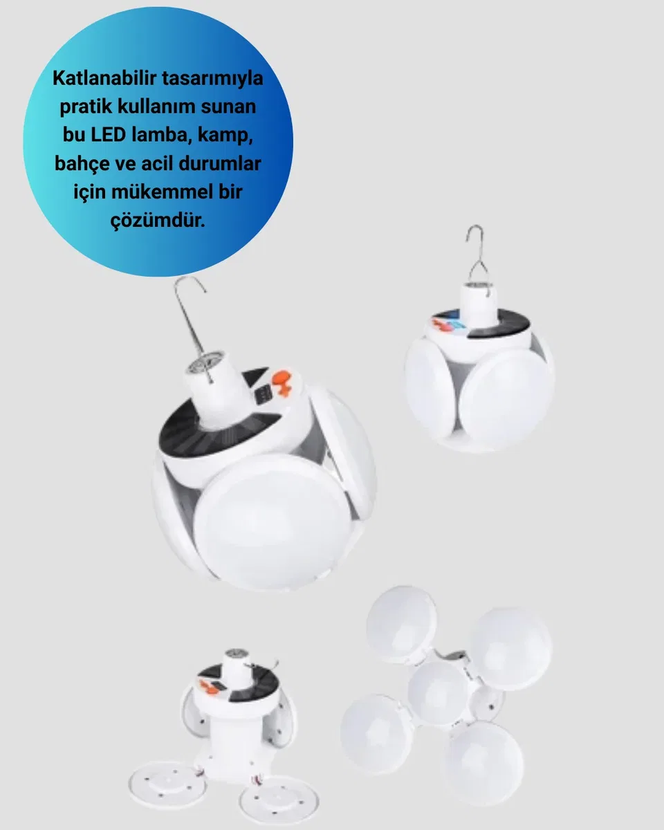 Pratik Katlanabilir Solar LED Aydınlatma Lambası