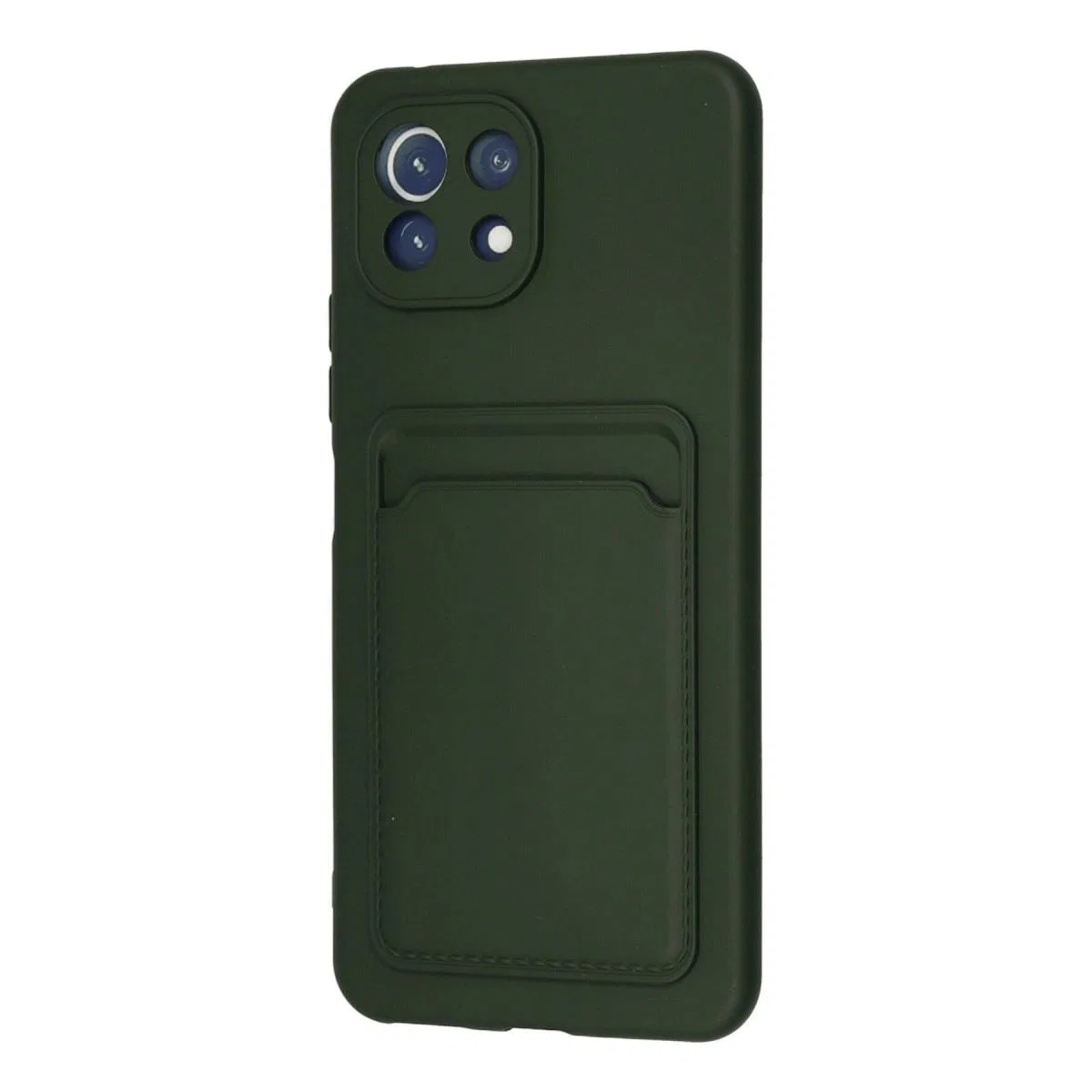 Xiaomi Mi 11 Kılıf Kelvin Kartvizitli Silikon - Koyu Yeşil