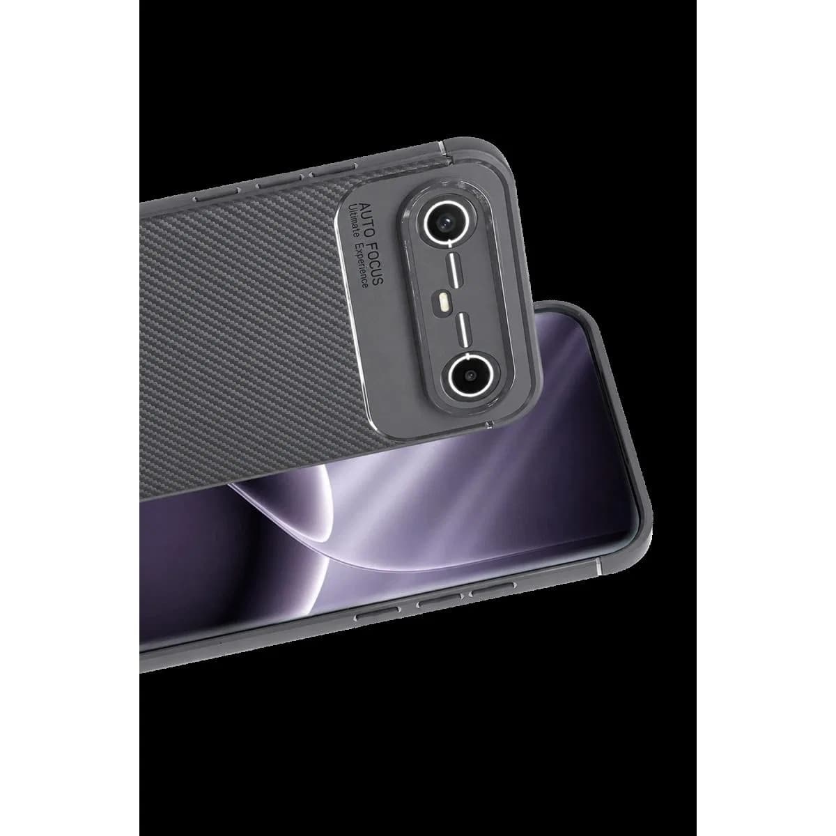Tecno Spark Slim 5g Auto Focus Karbon Kapak - Gri