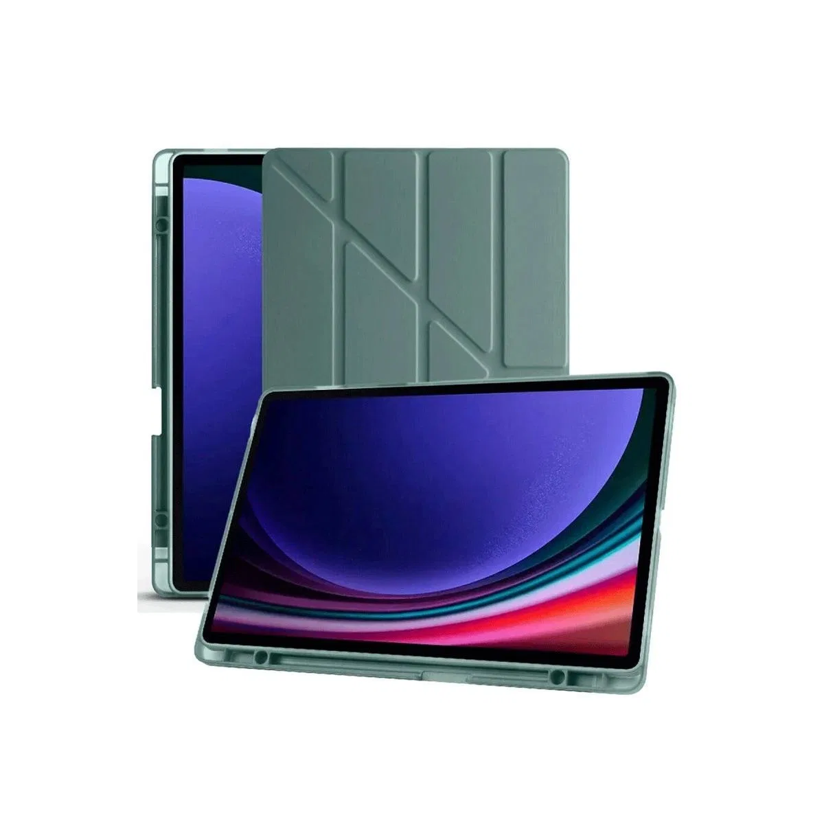 Samsung Galaxy X610 Tab S9 Fe Plus 12. 4 Kılıf Kalemlikli Mars Tablet Kılıfı - Koyu Yeşil