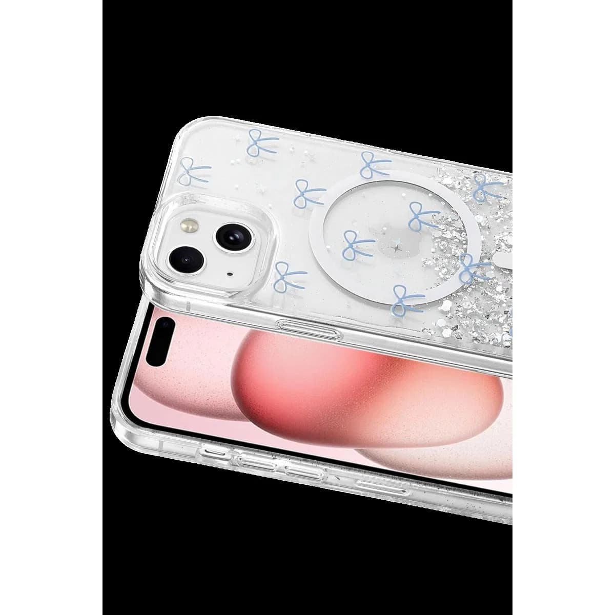 Onegif Apple İphone 14 Misk Simli Magsafe Kapak - Desen 3