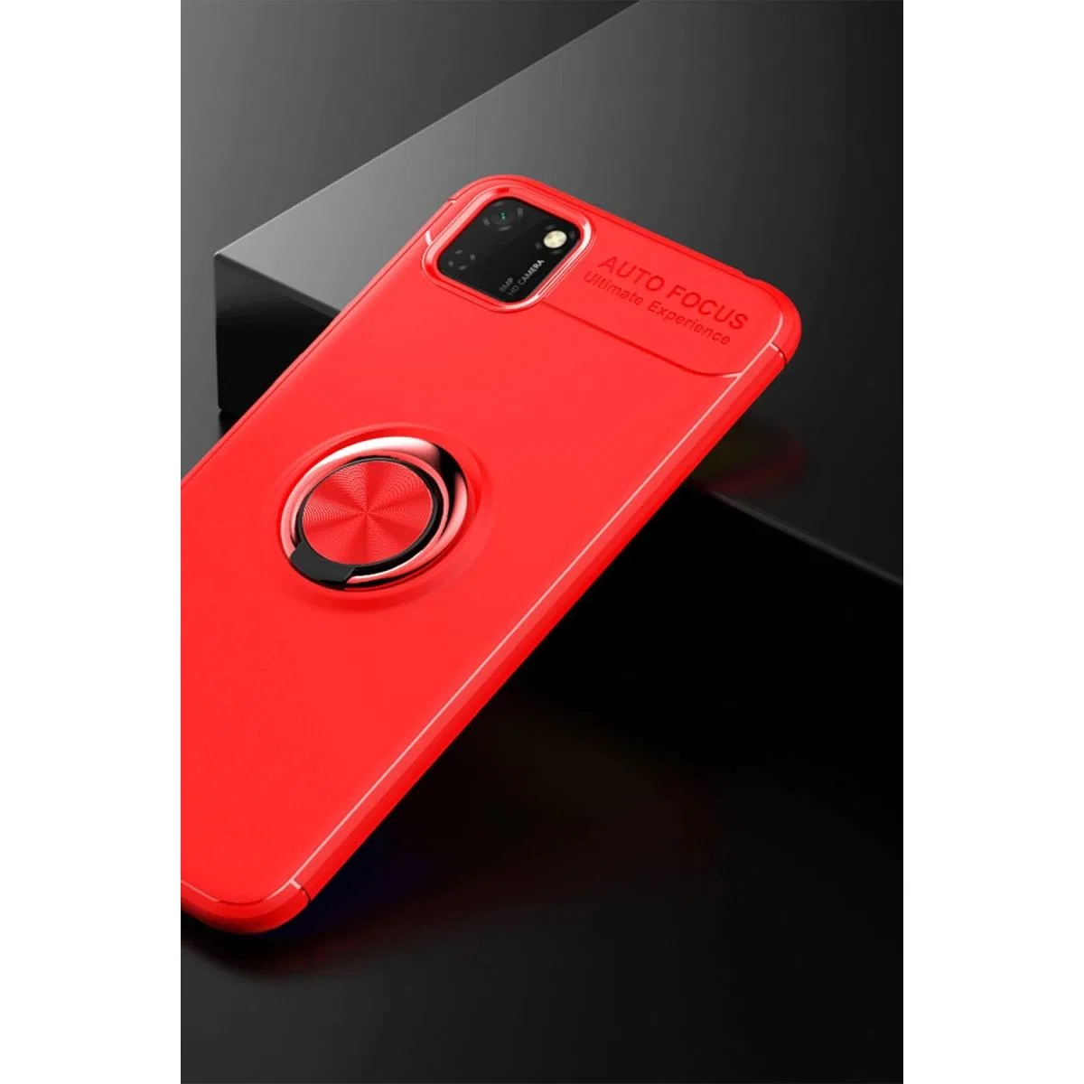 Huawei Y5p Kılıf Range Yüzüklü Silikon - Kırmızı