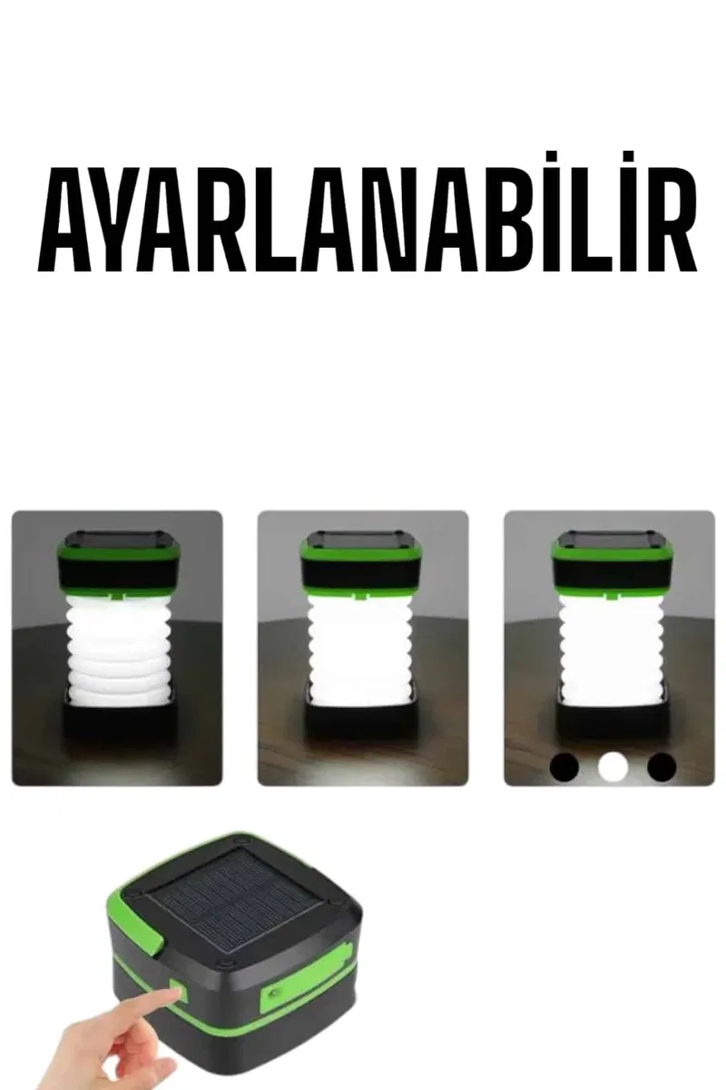 Güneş Enerjili Led Lamba Kamp Lambası Katlanabilir Lamba USB Şarjlı