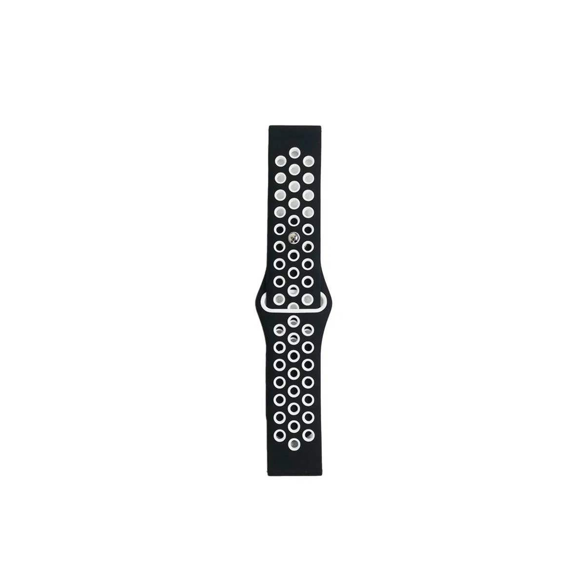 Watch 20mm Spor Delikli Kordon - Siyah-beyaz