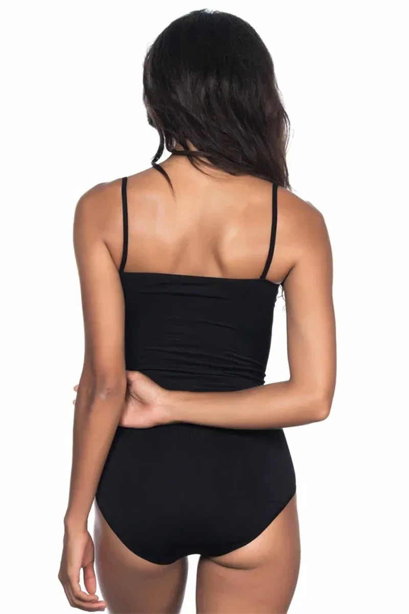 Siyah MI 1923 Soft İp Askılı Çıtçıtlı Body