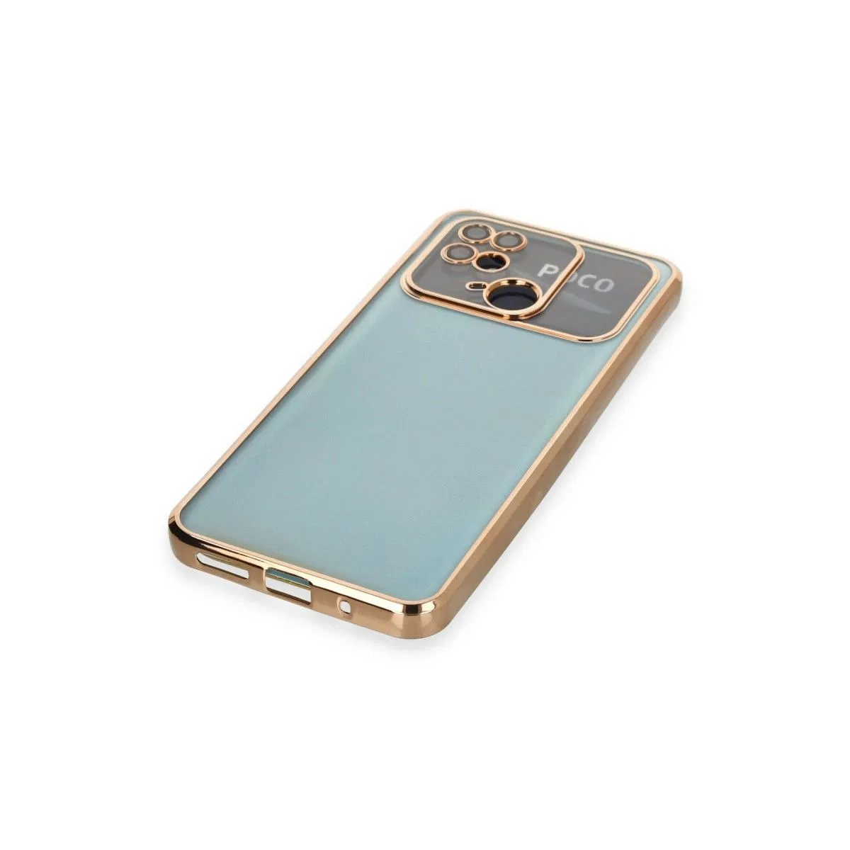 Xiaomi Redmi 10c Kılıf Razer Lensli Silikon - Gold
