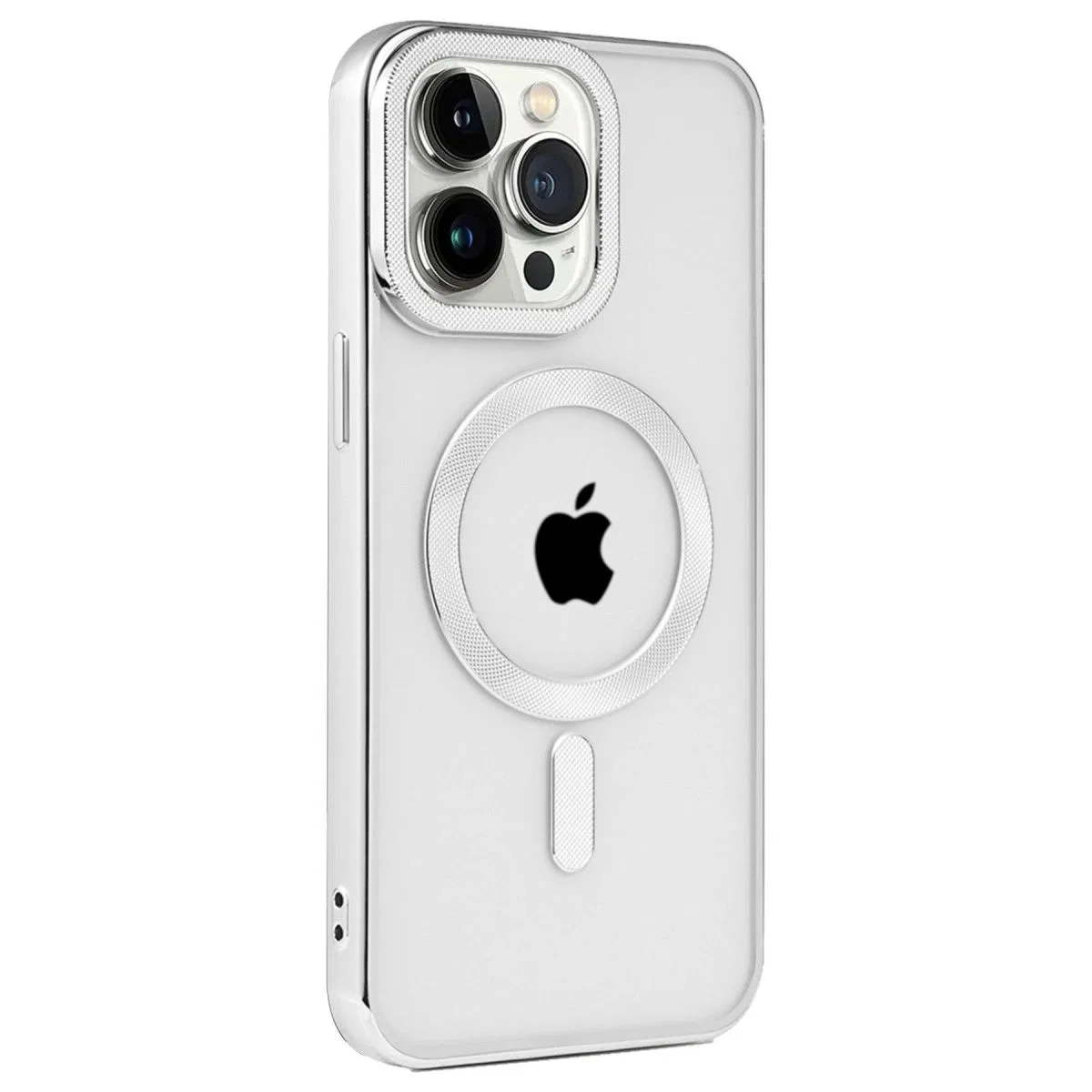 Apple İphone 15 Pro Max Kılıf Kronos Magsafe Kapak - Gümüş