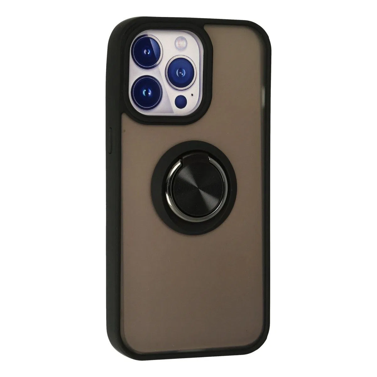 Apple İphone 15 Pro Max Kılıf Montreal Yüzüklü Silikon Kapak - Siyah