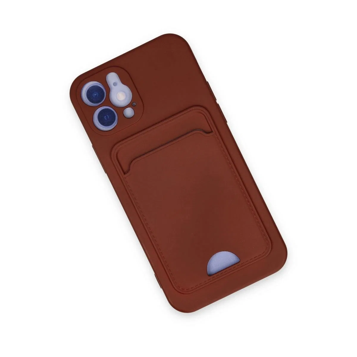 Newface Apple İphone 12 Kılıf Kelvin Kartvizitli Silikon - Bordo