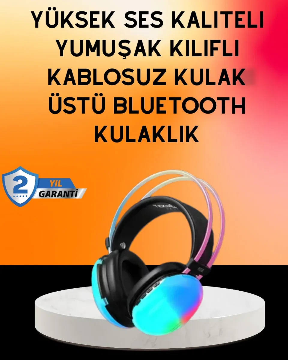 IPX4 Suya Dayanıklı Kablosuz Kulak Üstü Gaming Kulaklık