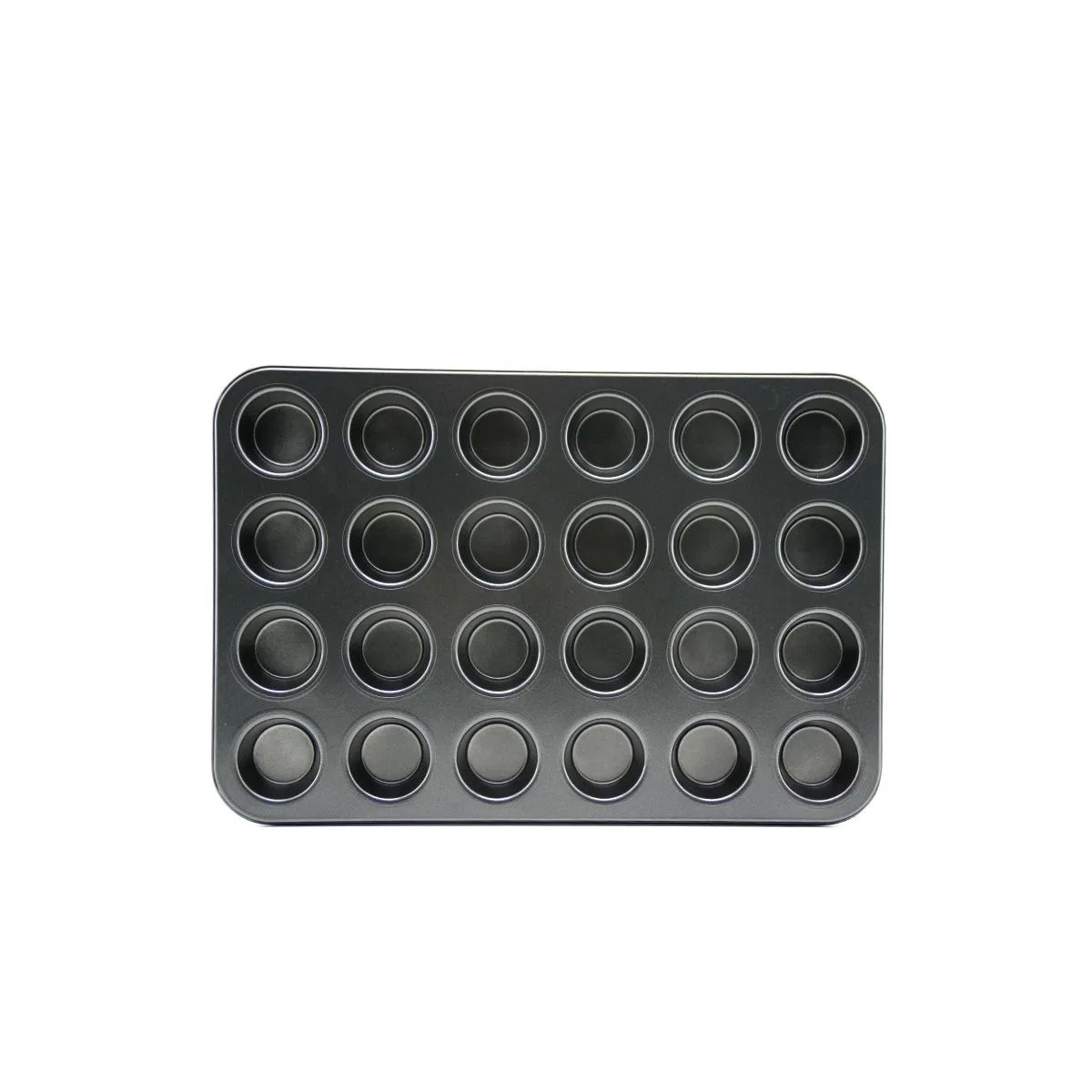Muffin Kek Kalıbı 24 Bölmeli Siyah Metal