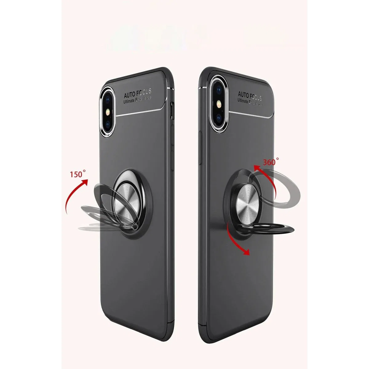 Apple İphone Xs Max Kılıf Range Yüzüklü Silikon - Siyah-gold