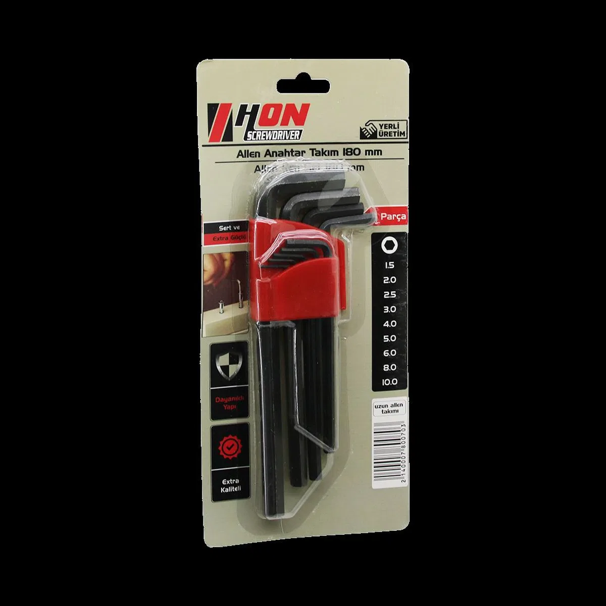 Alyan Anahtar Takımı Siyah Uzun 180 mm
