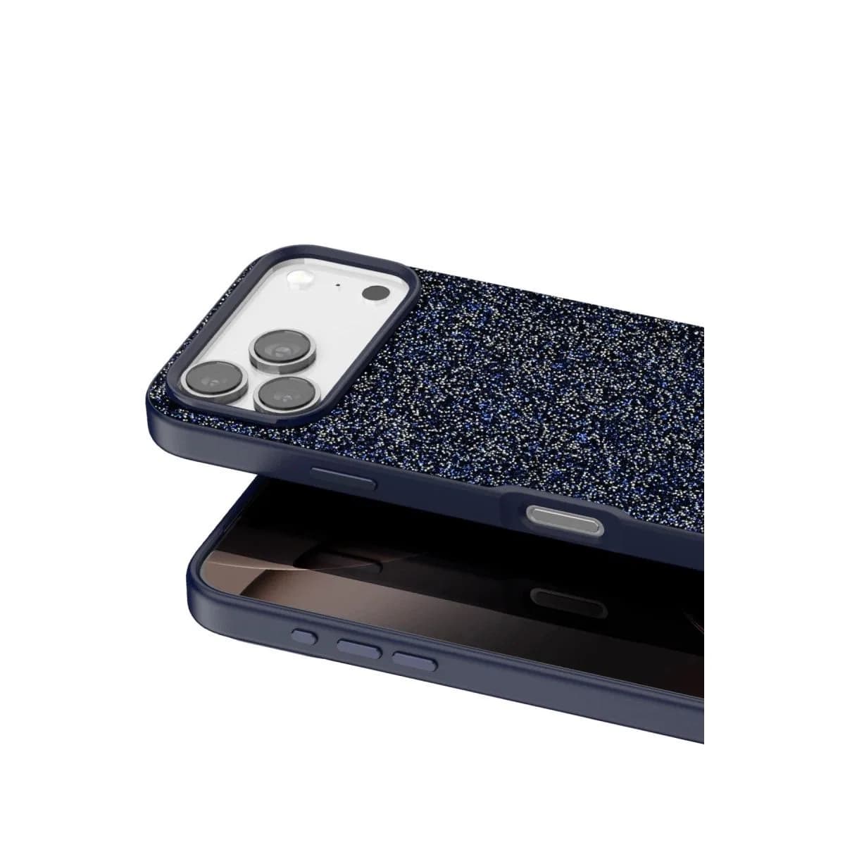Onegif Apple İphone 17 Pro Bright Simli Kapak - Mavi