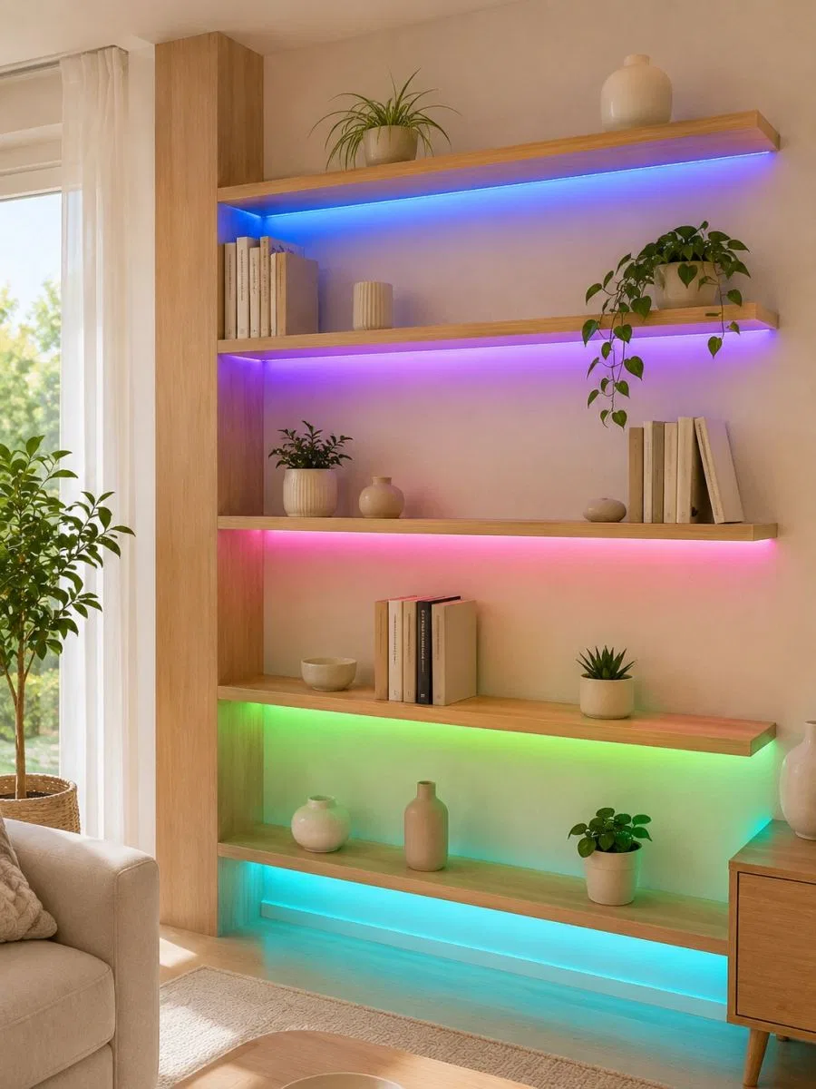 5m Rgb Şerit Led Seti 12v 2835 Smd Kumandalı Ev Oda Ve Dekoratif Ambiyans Aydınlatma