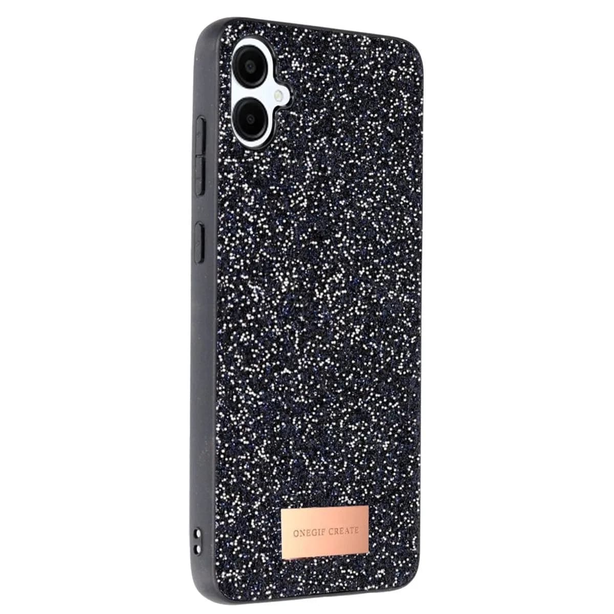 Onegif Samsung Galaxy A06 Bright Simli Kapak - Siyah
