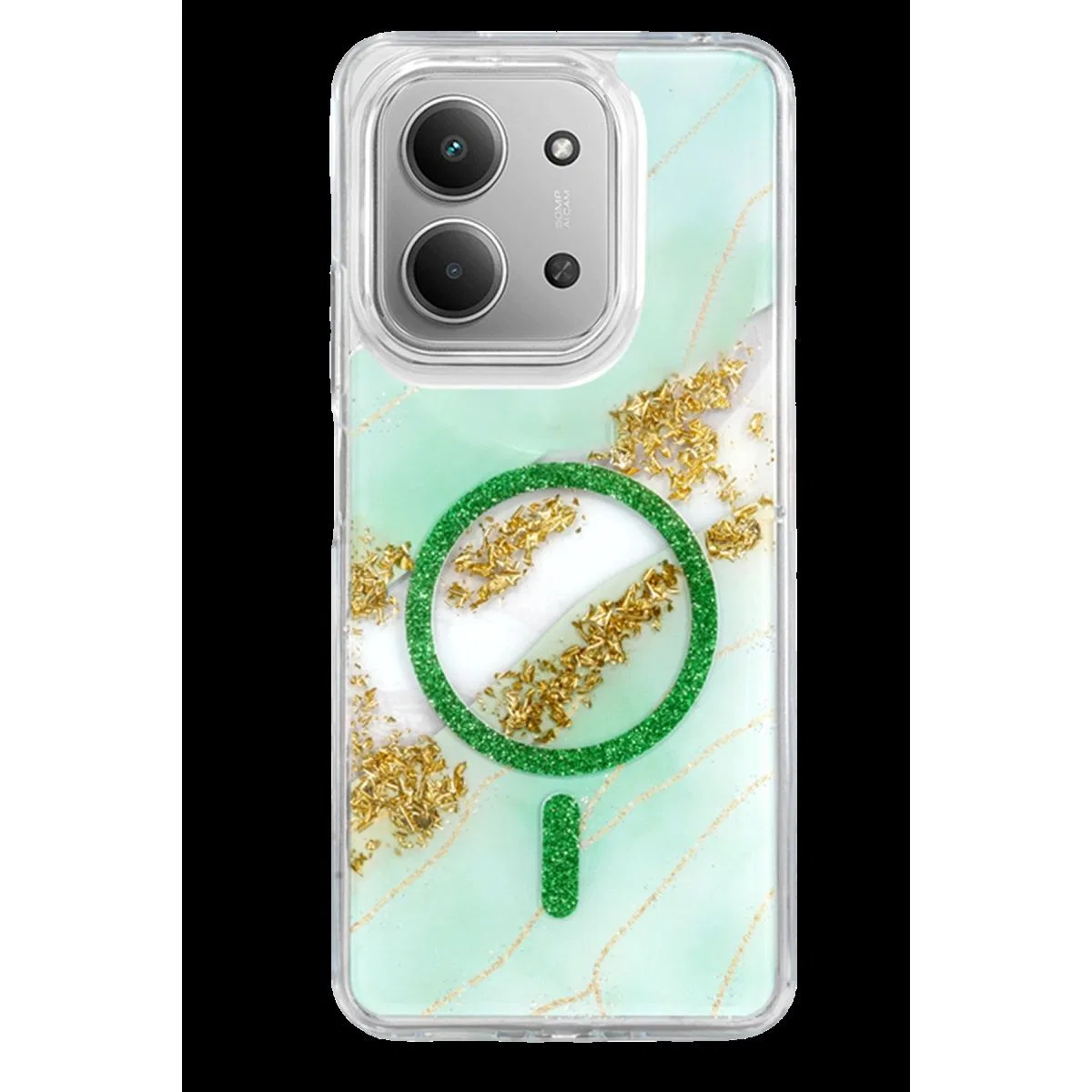 Onegif Xiaomi Redmi 15c 4g Lotus Simli Magsafe Kapak - Yeşil