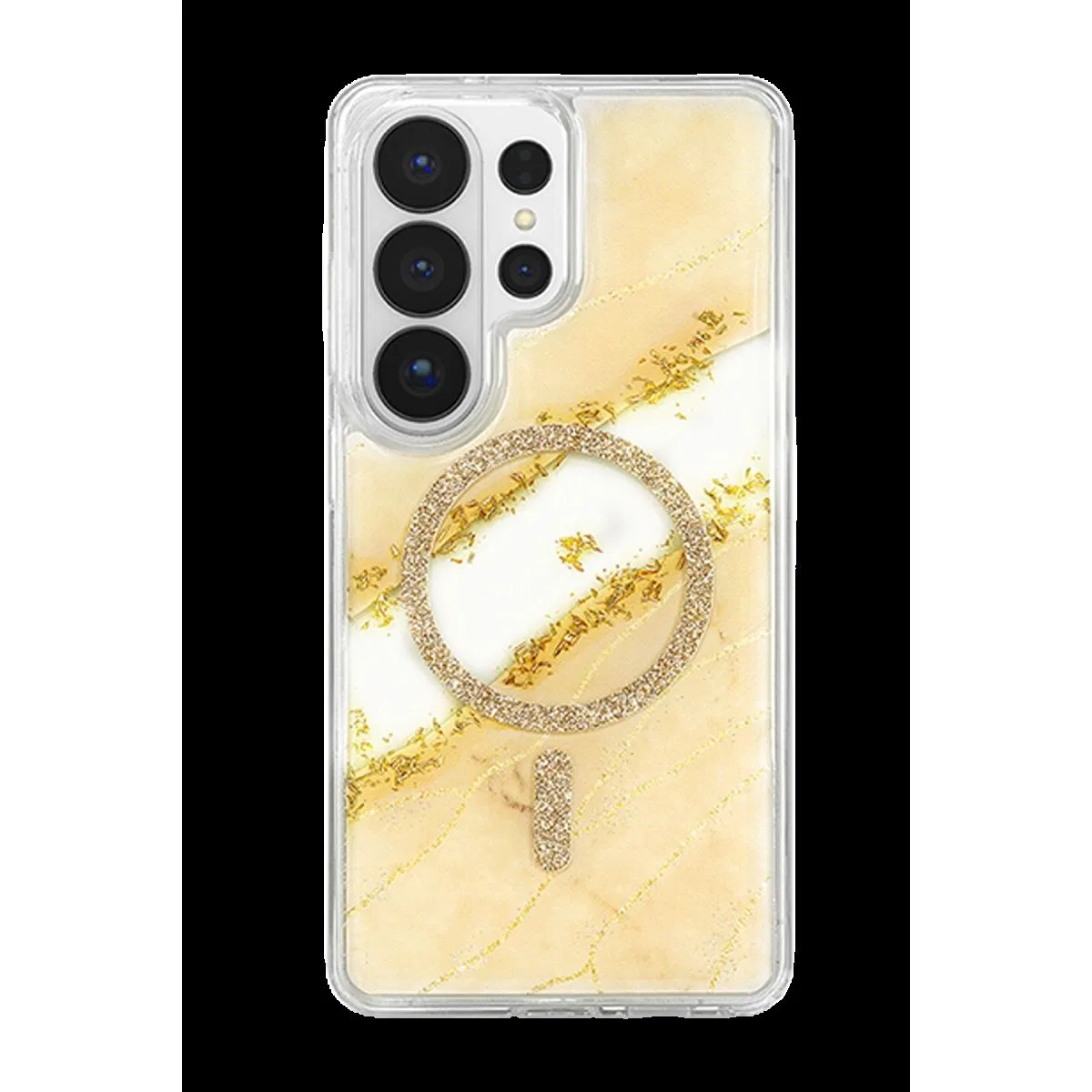 Onegif Samsung Galaxy S26 Ultra Lotus Simli Magsafe Kapak - Gümüş