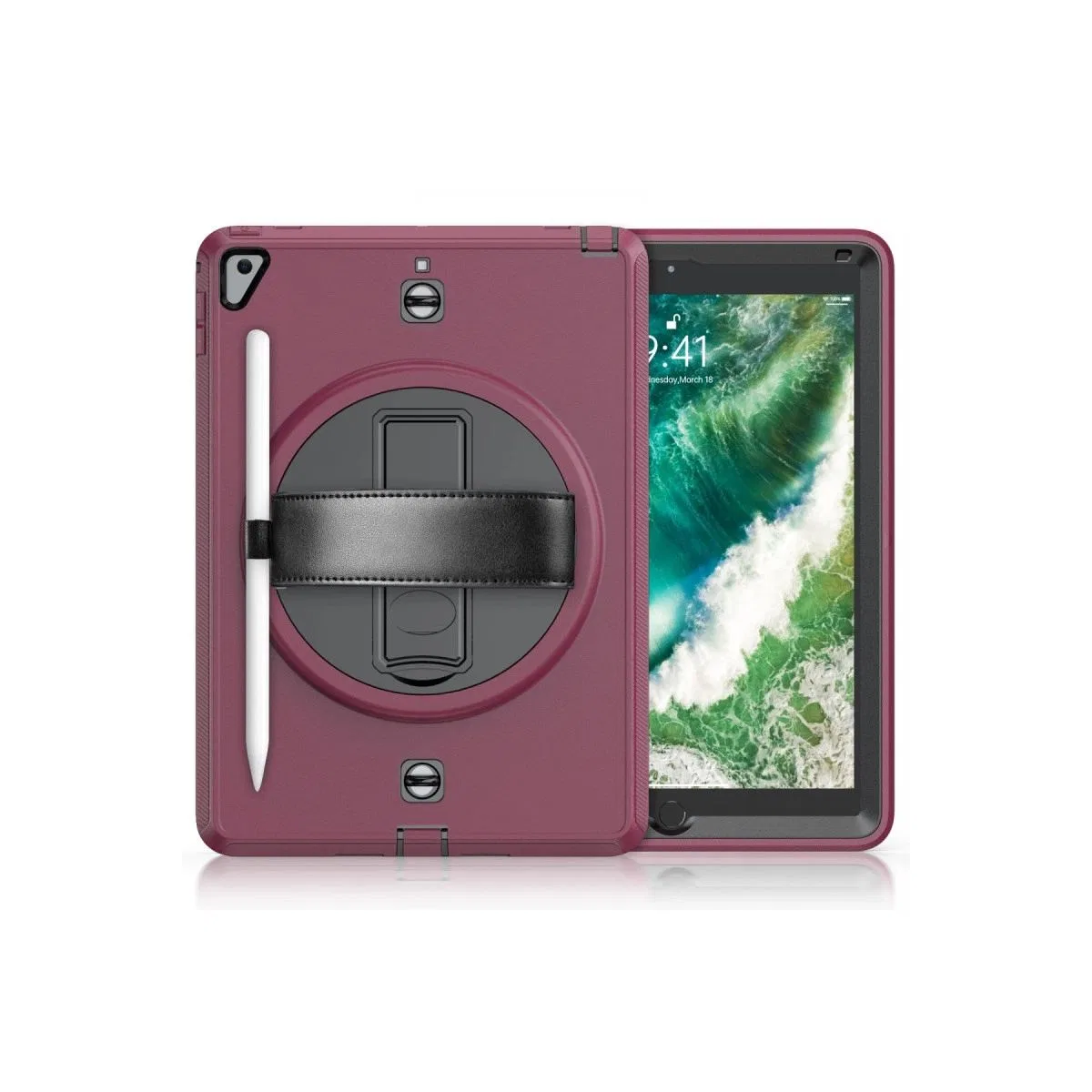 Apple İpad 5 Air 9. 7 Kılıf Strap-c Otterbox Tablet Kapak - Mürdüm