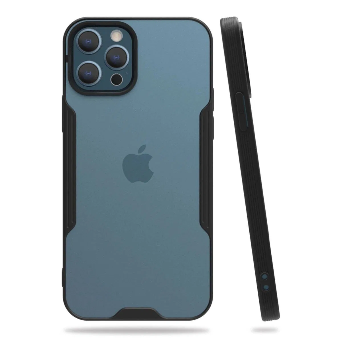 Apple İphone 12 Pro Max Kılıf Platin Silikon - Siyah
