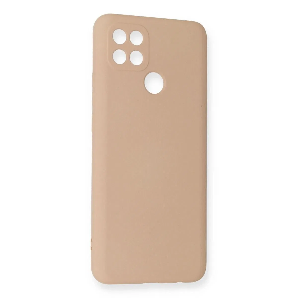 Oppo A15 Kılıf Nano İçi Kadife Silikon - Pudra