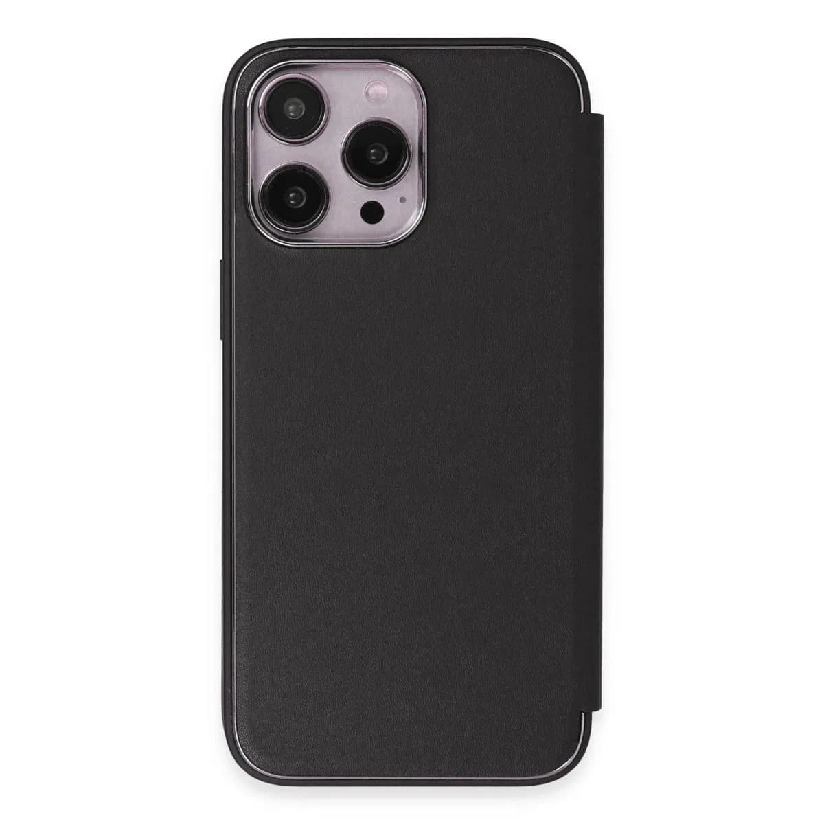Apple İphone 14 Pro Kılıf Dolpin Kapaklı - Siyah