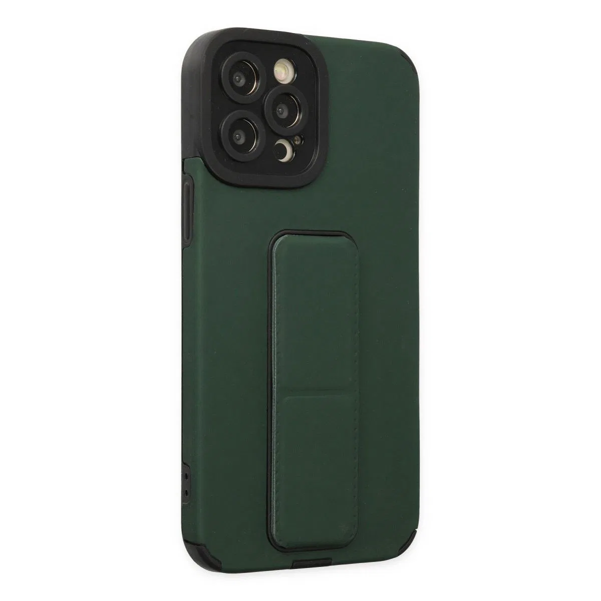 Apple İphone 12 Pro Max Kılıf Mega Standlı Silikon - Yeşil