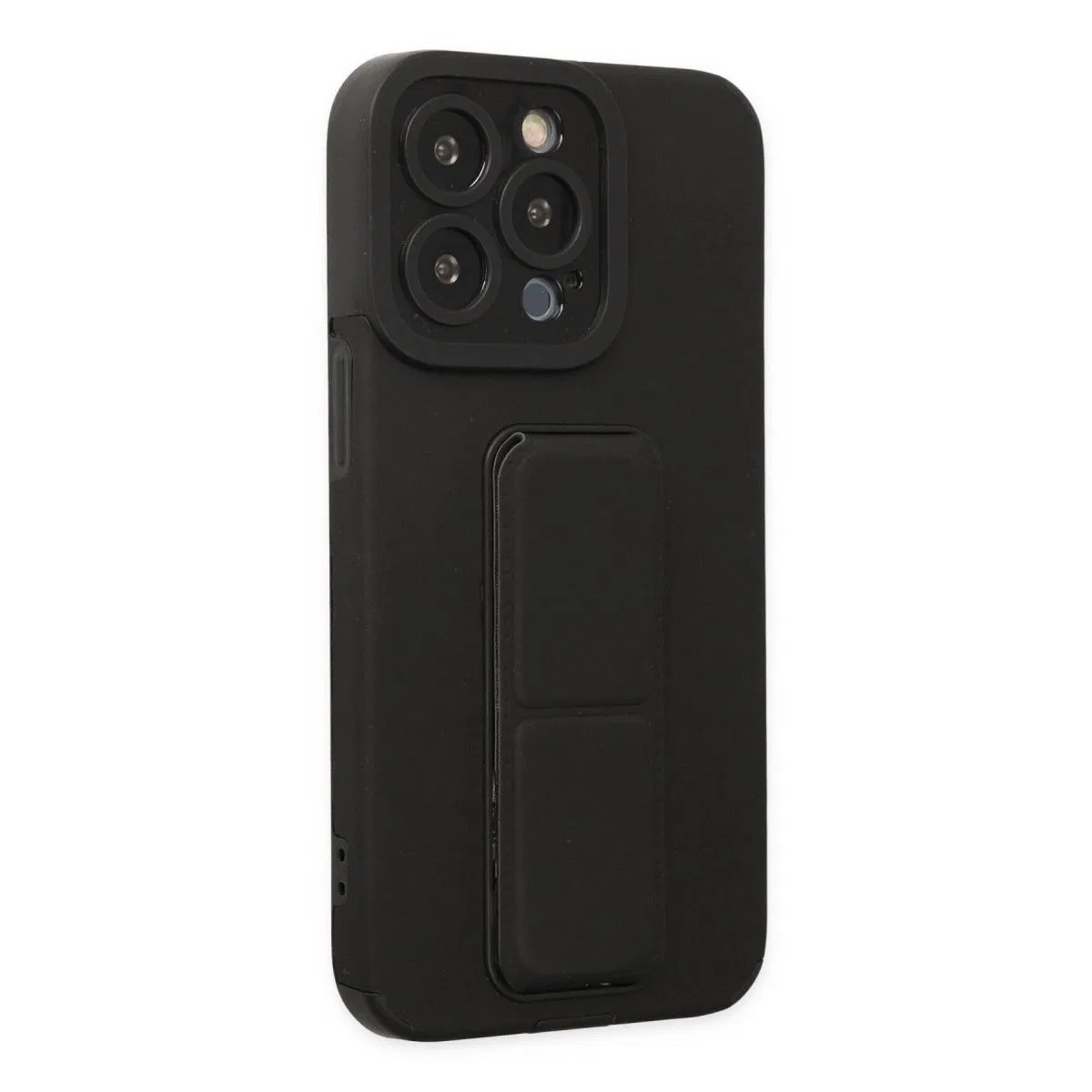 Apple İphone 14 Pro Kılıf Mega Standlı Silikon - Siyah