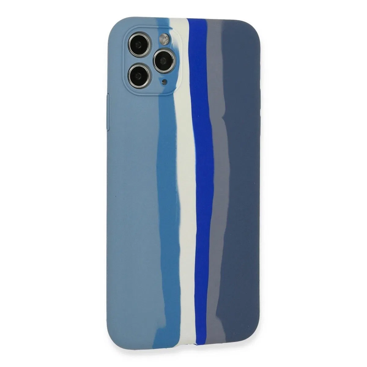 Apple İphone 11 Pro Kılıf Ebruli Lansman Silikon - Mavi-gri