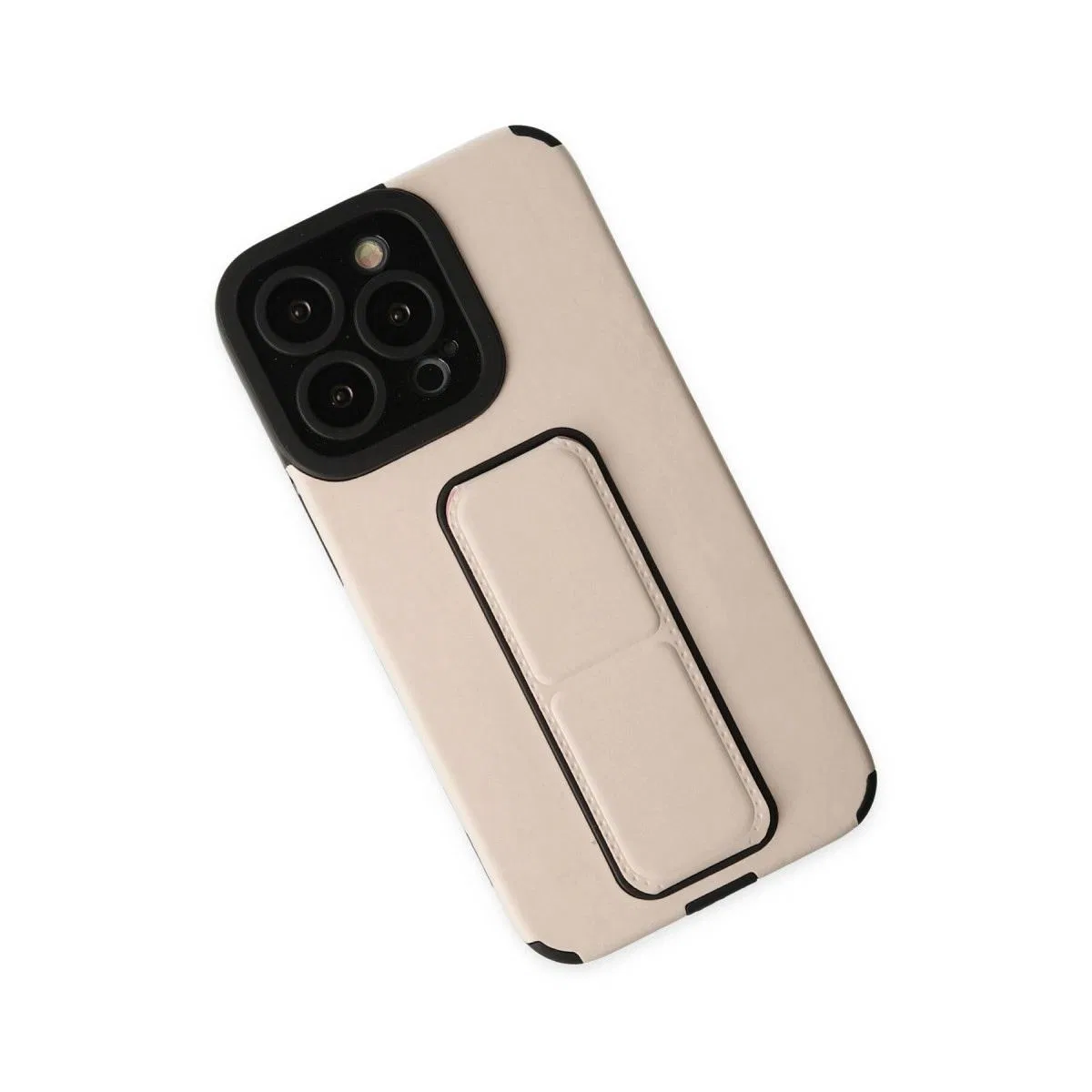 Apple İphone 13 Pro Max Kılıf Mega Standlı Silikon - Gold