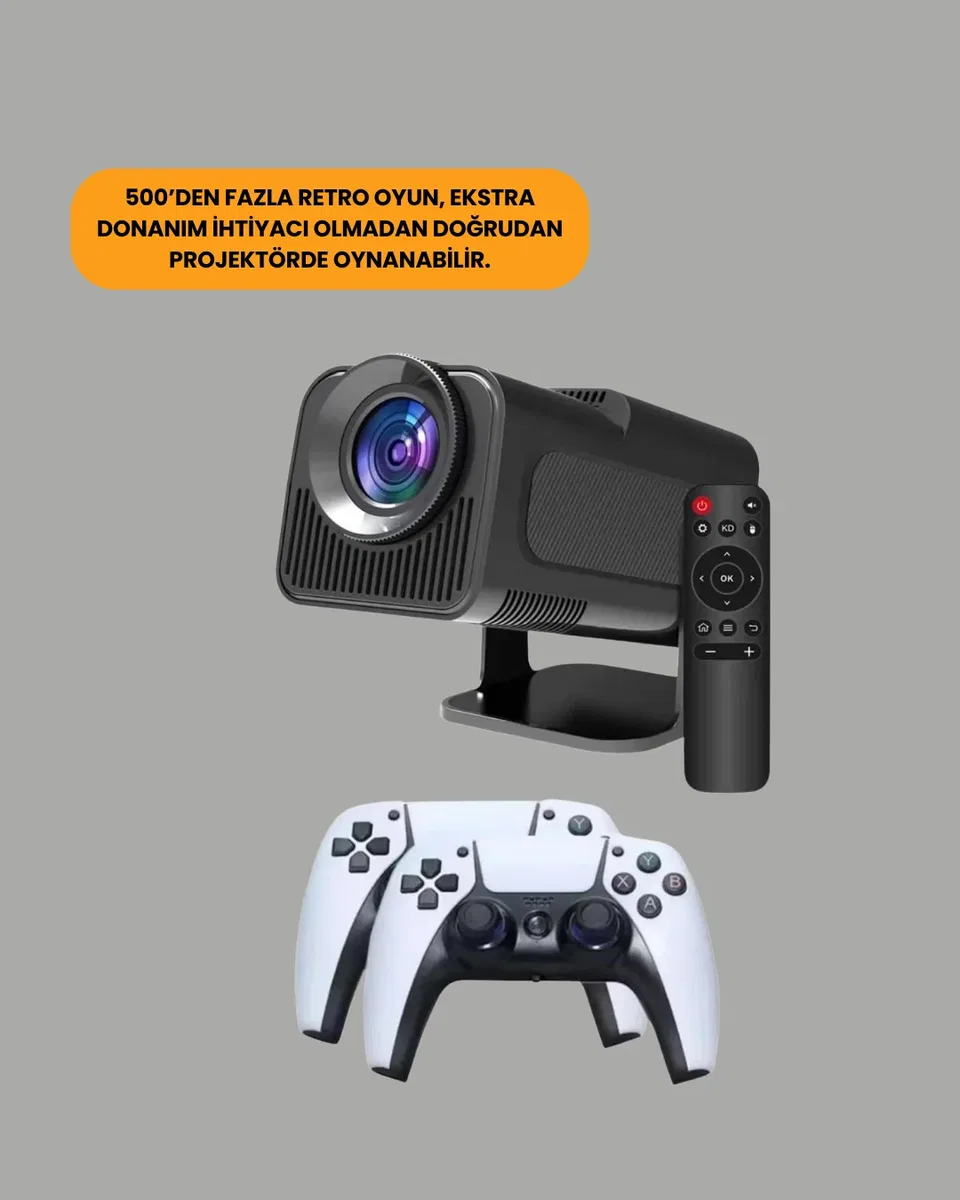 450 ANSI Lümen, 4K Destekli Kompakt Ev Projektörü