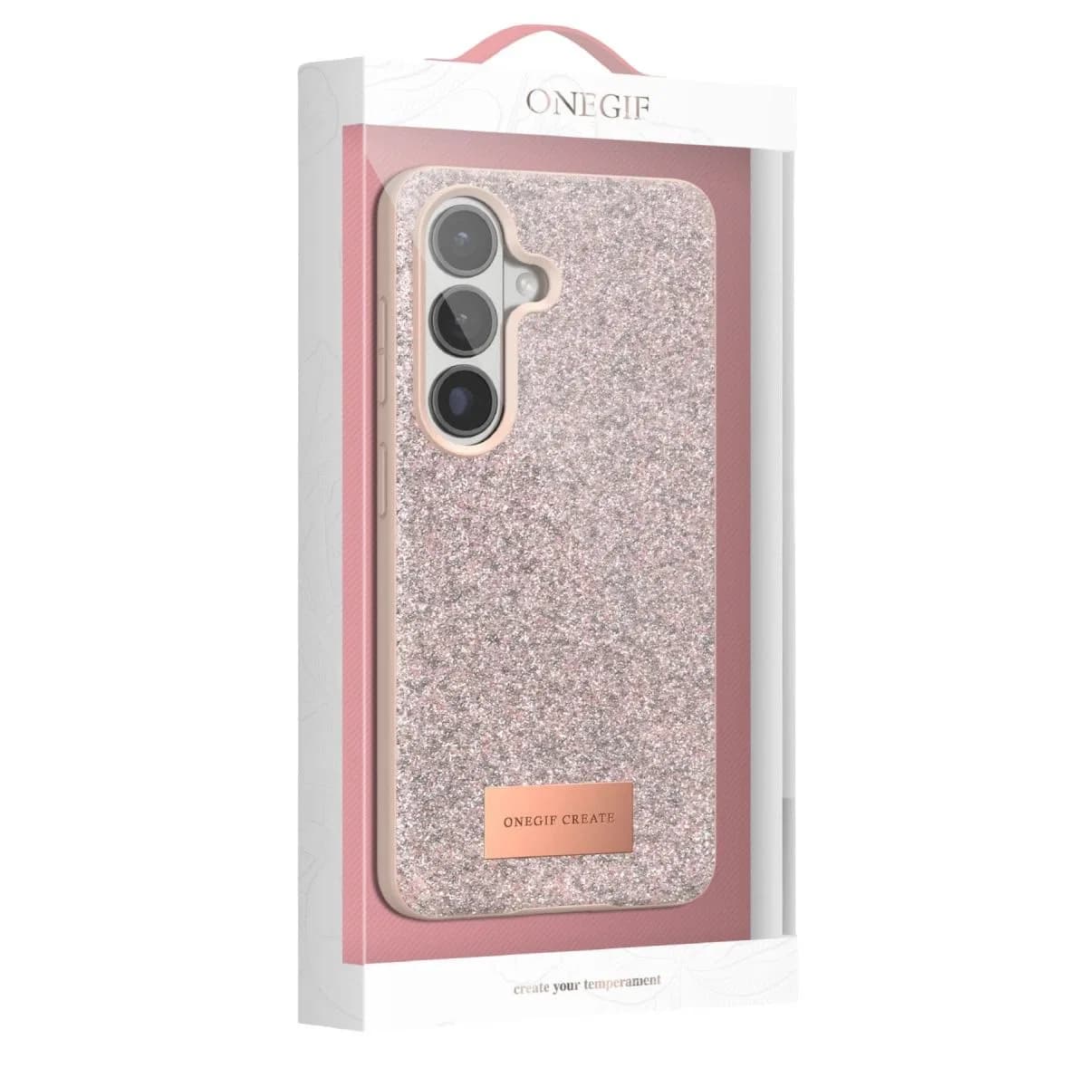 Onegif Samsung Galaxy S26 Bright Simli Kapak - Siyah