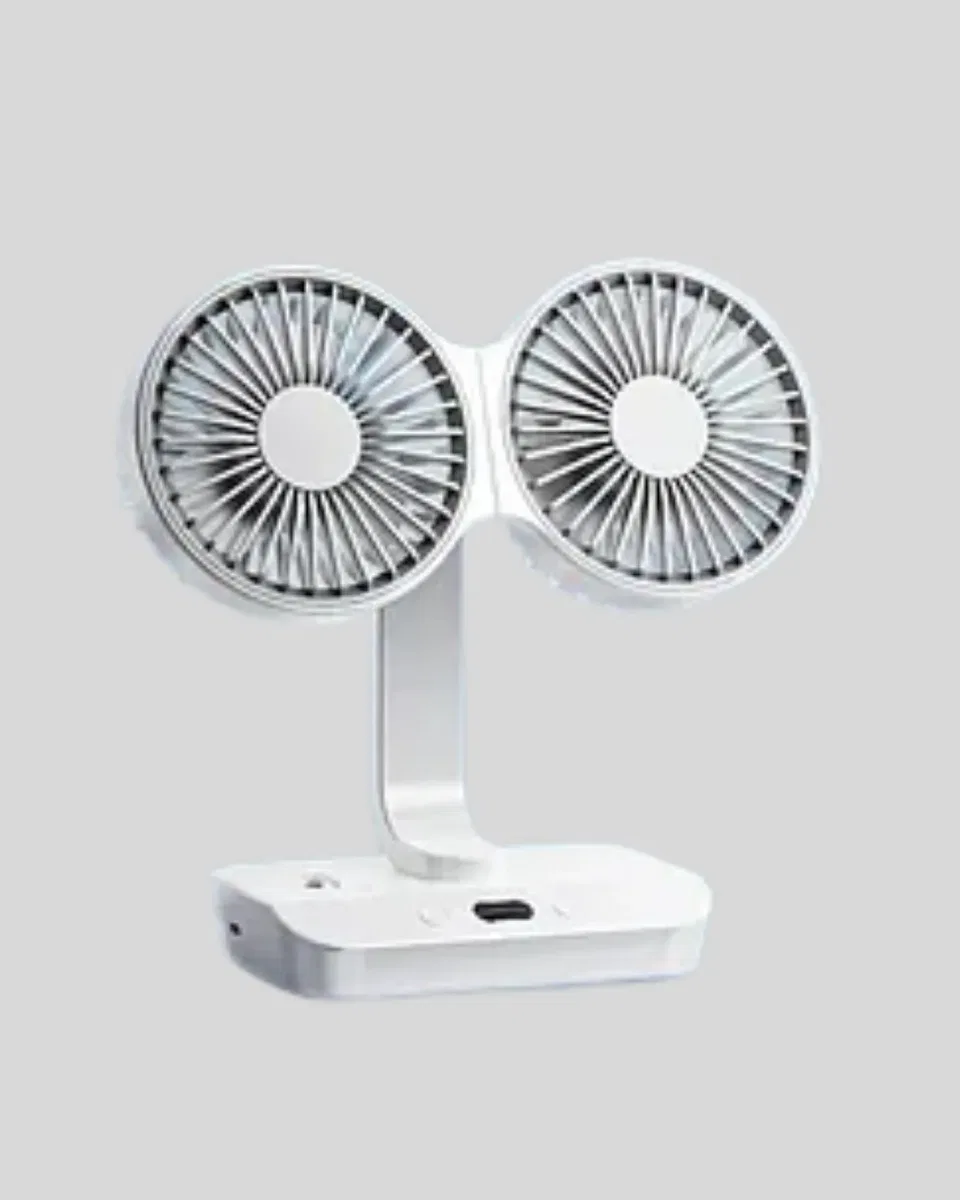 Çift Kafalı Masaüstü ve Duvar Tipi Sessiz USB Şarjlı Fan