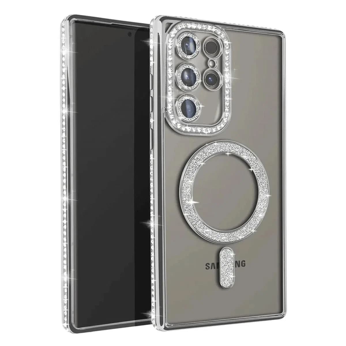 Samsung Galaxy S23 Ultra Joke Simli Magneticsafe Kılıf - Gümüş