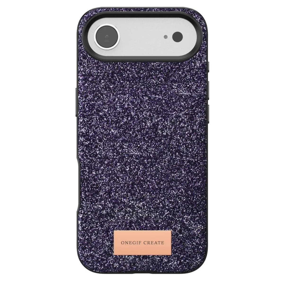 Onegif Apple İphone 17 Air Bright Simli Kapak - Derin Mor